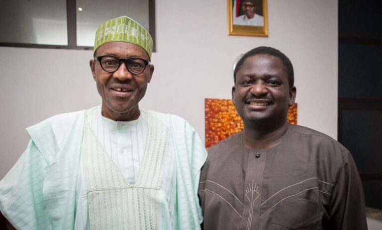 Femi Adesina and President Muhammadu buhari