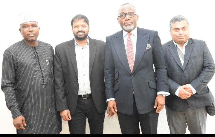 L-R: Chief of Staff to Ogun State Governor, Shuaib Salisu, General Manager, Urban and Infrastructure Design, Arise Integrated Industrial Platform, Anand Koppu, Commissioner for Finance and Chief Economic Adviser to Ogun State Governor, Dapo Okubadejo and Senior Manager, Urban Planning and Project Finance, Arise Integrated Industrial Platform, Animesh Ahaskar, during an investment meeting with representatives of the State government in Abeokuta.