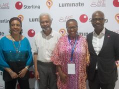 Ivorian artist and headline author, Veronique Tadjo; winner of the 2021 Nobel Prize for Literature, Professor Abdulrazak Gurnah, Founder, Ake Festival, Lola Shoneyin and Executive Director, Sterling Bank Plc, Yemi Odubiyi at the 10th Ake Books and Arts Festival opening ceremony in Lagos recently.